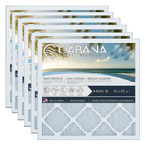 Cabana Filters 12x12x1 AC Furnace Air Filter Capture Unwanted Particles, Pleated Furnace Filter HVAC AC Filters - Made in the USA - 6 Pack