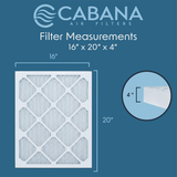 Cabana Filters 16x20x4 AC Furnace Air Filter Capture Unwanted Particles, Pleated Furnace Filter HVAC AC Filters - Made in the USA - 3 Pack