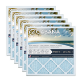 Cabana Filters 20x20x1 AC Furnace Air Filter Capture Unwanted Particles, Pleated Furnace Filter HVAC AC Filters - Made in the USA - 6 Pack