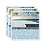 Cabana Filters 24x24x4 AC Furnace Air Filter Capture Unwanted Particles, Pleated Furnace Filter HVAC AC Filters - Made in the USA - 3 Pack